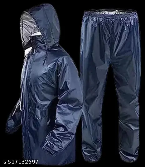 Men's Rainsuit/Rainwear/Raincoat/Barsaticoat 100% Waterproof Along With Hood and Side Pocket With Storage Bag