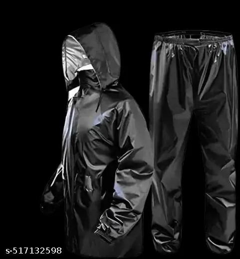 Men's Rainsuit/Rainwear/Raincoat/Barsaticoat 100% Waterproof Along With Hood and Side Pocket With Storage Bag