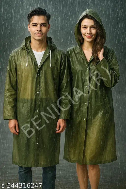 Pack of 2 Unisex Waterproof Raincoat with Hood Cap For Outdoor Travel Portable Suit