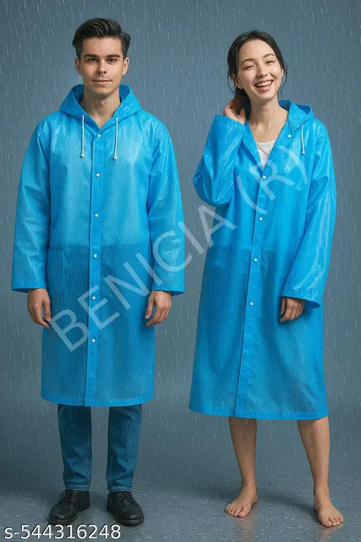 Pack of 2 Unisex Waterproof Raincoat with Hood Cap For Outdoor Travel Portable Suit