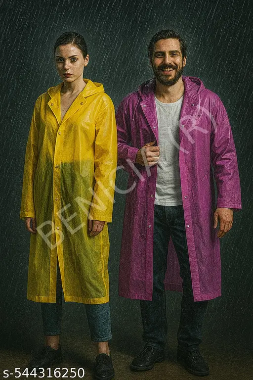 Pack of 2 Unisex Waterproof Raincoat with Hood Cap For Outdoor Travel Portable Suit