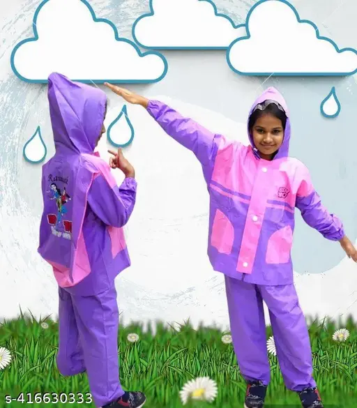 Cute Fancy Boys And Girls Bottom & Top Set Raincoat