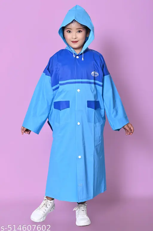 RAINGLOW Kids Waterproof Hooded Raincoat | Long-Length School Raincoat for Boys & Girls