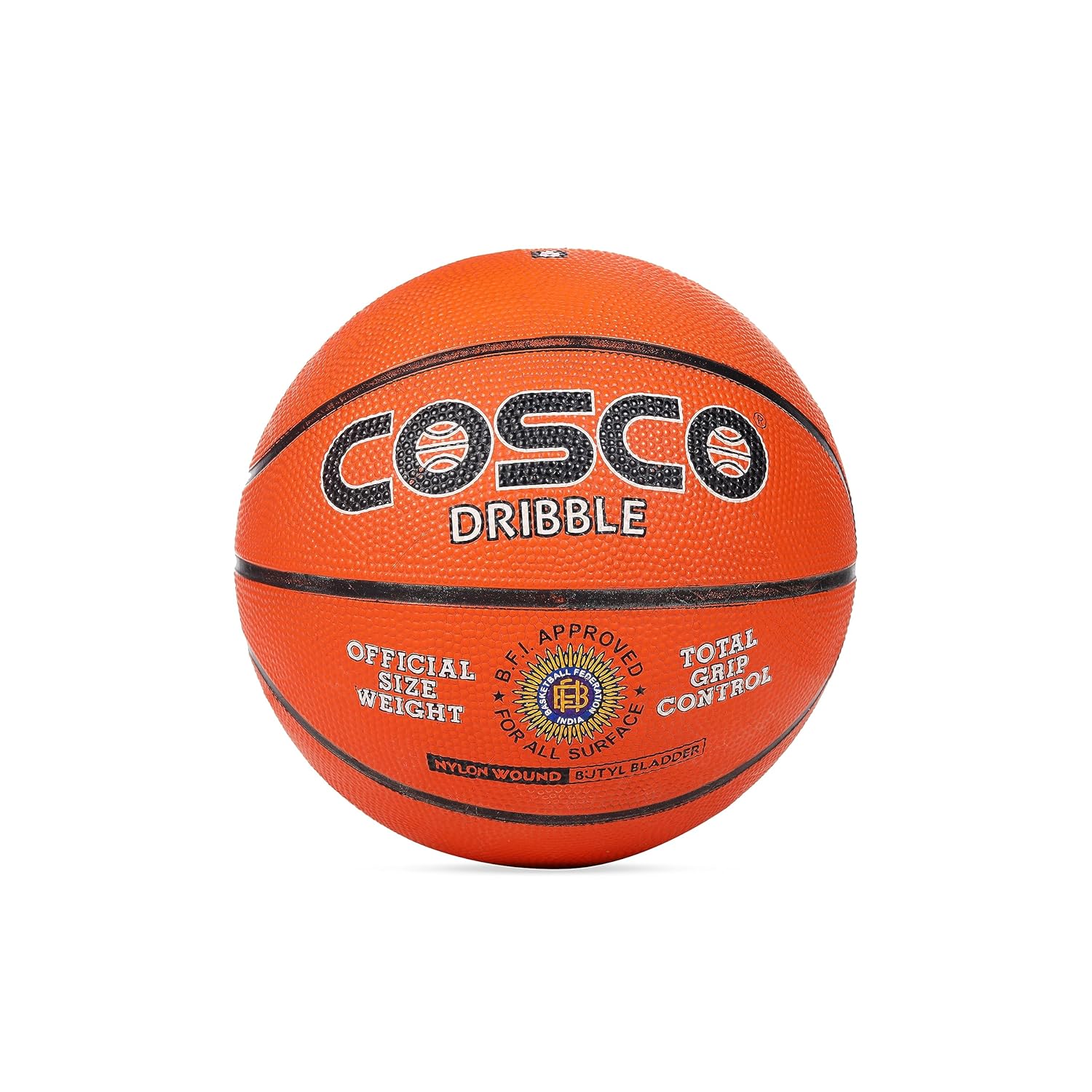 Cosco Dribble Rubber /Nylon Basketball , Size 6 (Orange)