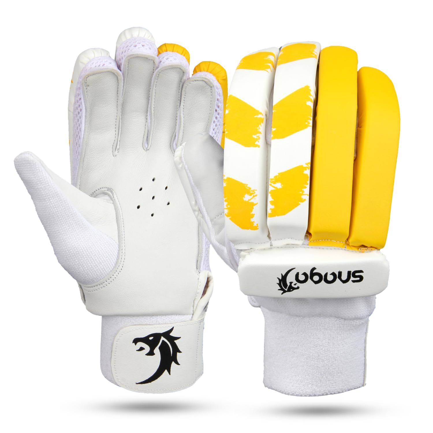Snaga Cricket Batting Gloves Right Hand Gloves (Yellow, Youth)