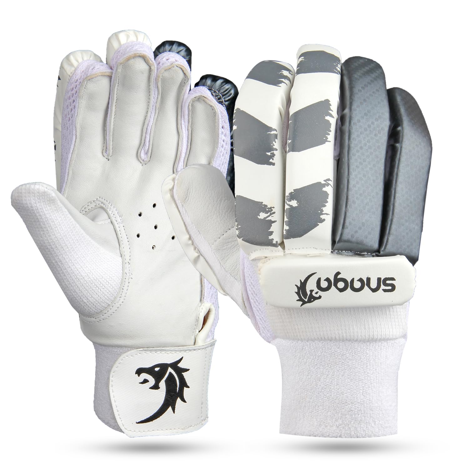 Snaga Cricket Batting Gloves Right Hand Gloves (Silver, Men)