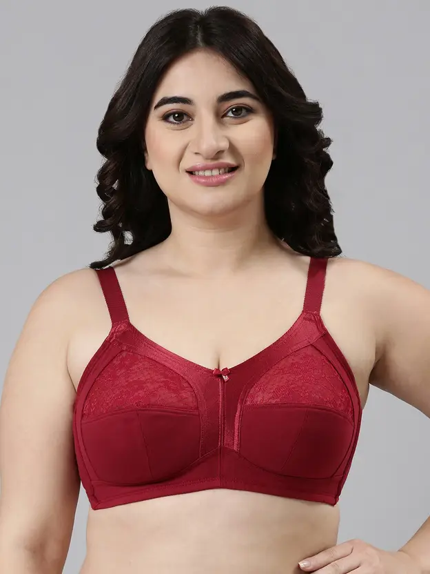 Women Full Coverage Non Padded Bra  (Red)
