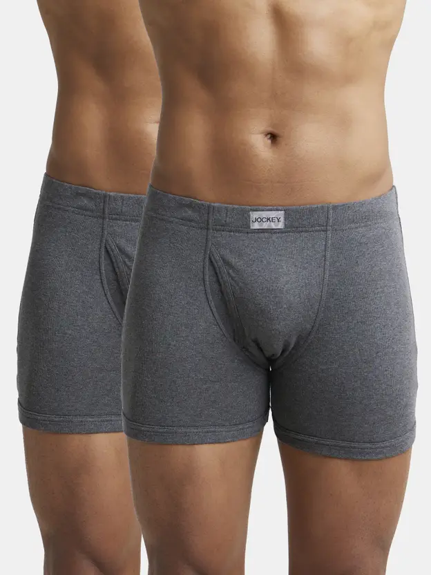 JOCKEY  Pack of 2 8008 Super Combed Cotton Rib Solid Men Trunk