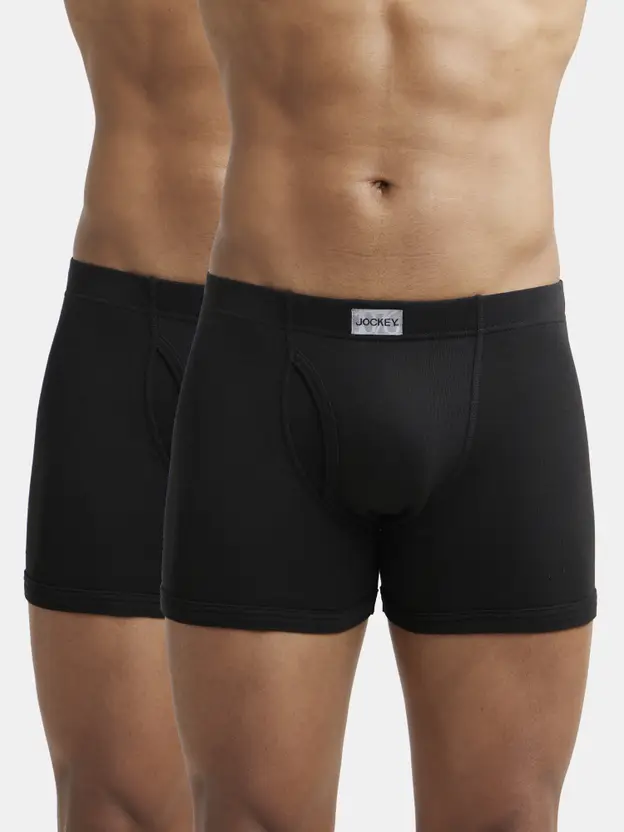 JOCKEY  Pack of 2 8008 Super Combed Cotton Rib Solid Men Trunk