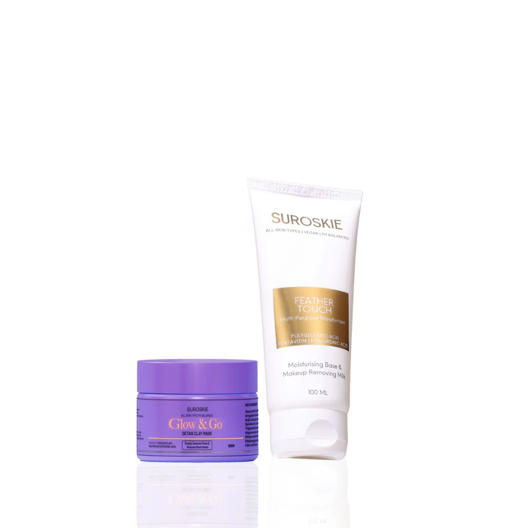 Suroskie Clay Mask Combo with Feather Touch Moisturizer