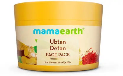 Mamaearth Ubtan Detan Face Pack with Turmeric & Natural Saffron for Normal to Oily Skin  